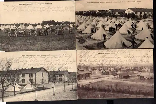 70730 4 AK Camp de Sissonne Aisne Militär Lager Zelte