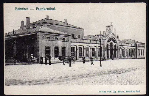 70398 AK Bahnhof Frankenthal Vollbild ca. 1910