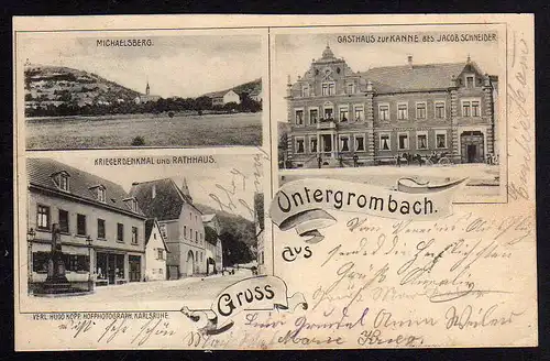 69921 AK Untergrombach Bruchsal Gasthaus zur Kanne 1902