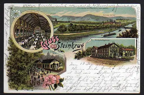 70008 AK Corvey Höxter Gasthaus Steinkrug Litho 1899