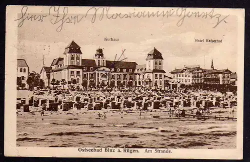 67085 AK Binz Rügen Kurhaus Hotel Kaiserhof 1922