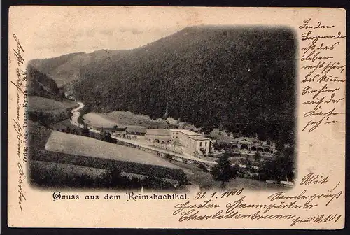 66770 AK Reimsbachthal 1900 Vordermühle Bahnpost Görlit