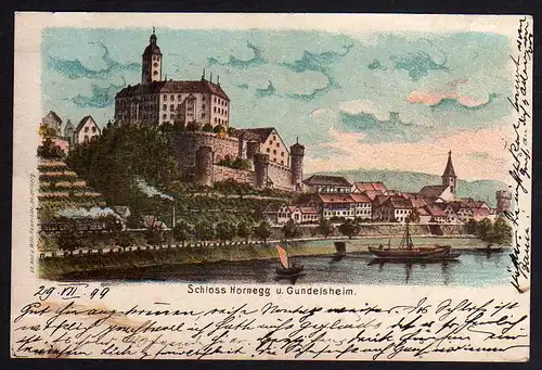 62981 AK Schloss Hornegg u Gundelsheim 1899