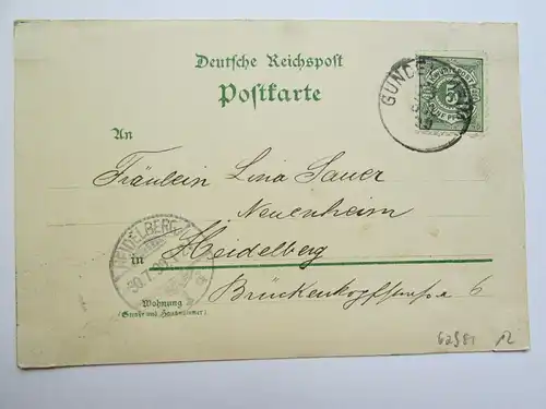 62981 AK Schloss Hornegg u Gundelsheim 1899