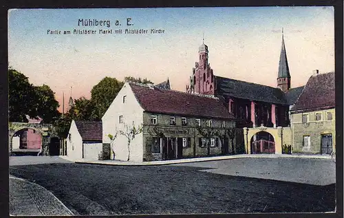 62342 AK Mühlberg Elbe 1920 Altstädter Markt Kirche