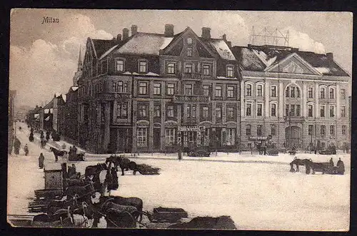 60540 AK Mitau 1917 Jelgava Lettland Winter Aus militärischen Gründen verzögert