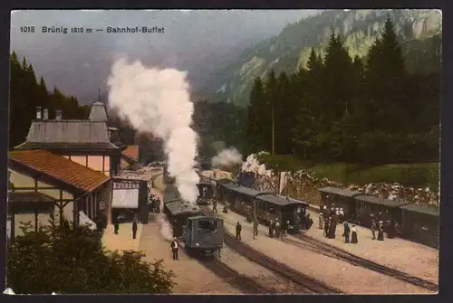 41827 AK Brünig Bahnhof Buffet Eisenbahn Zug Dampflok