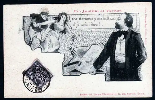 38104 AK Pro Justitia et Veritas Paris 1900 Une derniere parole, M. Zola et