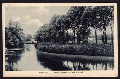 38750 AK Forst i. L. Städt. Gasthaus Wehrinsel 1917