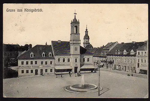 29504 AK Königsbrück Markt Polizei Wache Ratskeller Westlausitzer Zeitung 1908