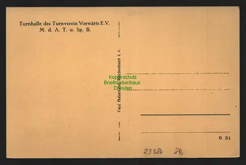 23586 AK Rotschau Turnhalle des Turnverein Vorwärts E.V. Verlag Paul Haberland