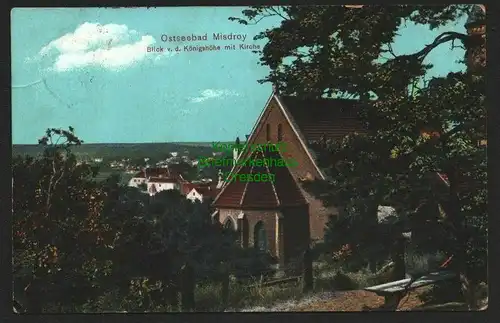 143968 AK Ostseebad Misdroy Blick v. d. Königshöhe Kirche 1914