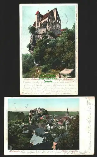 143952 2 AK Hohnstein Sächsische Schweiz Schloss Burg 1900 1903