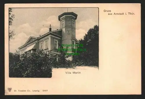 143916 AK Arnstadt Thür Villa Marlitt um 1900