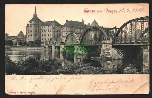 143689 AK Torgau 1901 Elbbrücke