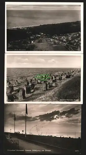 143138 3 AK Wald-Dievenow Dziwnow Luftbild 1943 Sonnenuntergang Feldpost