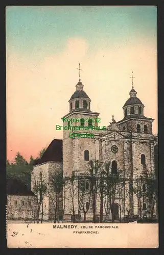 143374 AK Malmedy Belgien Provinz Lüttich Pfarrkirche 1909 Eglise Paroissiale