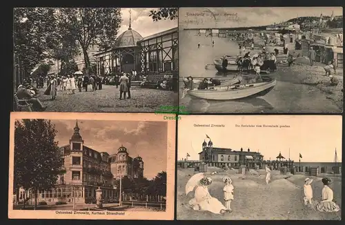 142852 4 AK Zinnowitz Strand Herrenbad 1910 Seebrücke beim Konzert 1923 Kurhaus