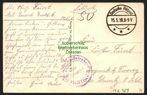 142989 AK Brest-Litowsk Belarus Weißrussland 1918 Blaue Kirche m russ. Gymnasium