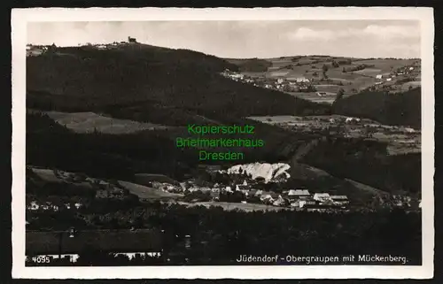 143009 AK Jüdendorf Obergraupen mit Mückenberg 1939 Böhmen & Mähren