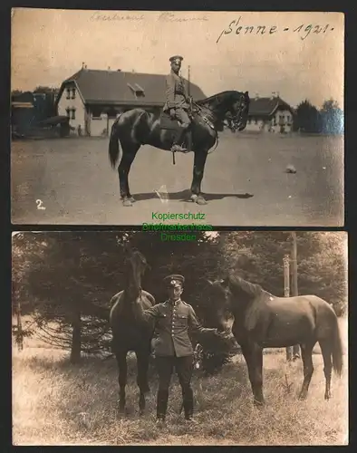 142746 2 AK Senne 1921 Fotokarte Leutnant Rümme zu Pferde