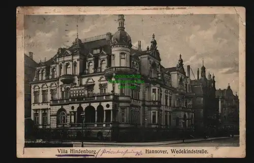 134469 AK Hannover 1917  Villa Hindenburg Wedekindstraße