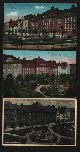 132838 3 AK Opole Oppeln Friedrichsplatz 1912 1916 Monumentalbrunnen 1934