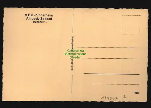 134047 AK AEG Kinderheim Ahlbeck Seebad Dünenstraße um 1940