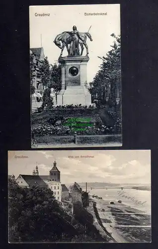 130930 2 AK Grudziadz Graudenz 1914 Weichsel Schlossberg Bismarckdenkmal