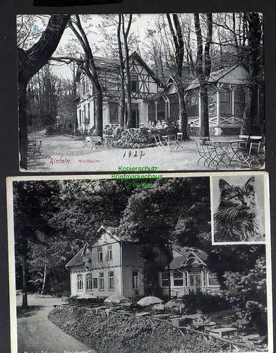 128517 2 AK Rinteln Gaststätte Waldrestaurant zum Waldkater 1927 1941