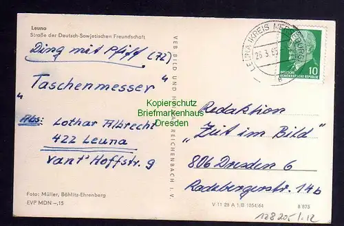 128205 AK Leuna 1965 Straße der Deutsch-Sowjetische Freundschaft DSF