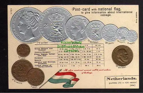 128292 AK Münzprägekarte Niederlande Netherlands um 1905