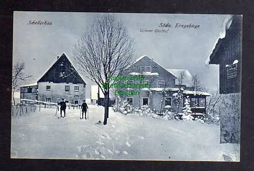 128074 AK Schellerhau um 1910 Unterer Gasthof im Winter Erzgebirge