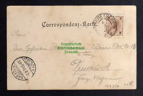 127350 AK Mezna Stimmersdorf 1899 böhm.-sächs. Schweiz Gasthof Besitzer Ettrich