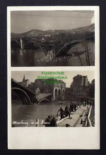 127594 AK Maribor Marburg an der Drau Fotokarte 1942 gesprengte Brücke