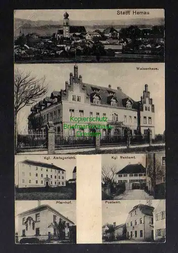 127671 AK Hemau um 1915 Waisenhaus Amtsgericht Pfarrhof Postamt Rentamt