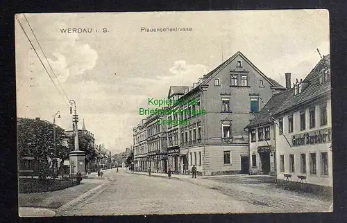 127130 AK Werdau Sachsen Plauenschestrasse Gasthof Bayrischer Hof 1916