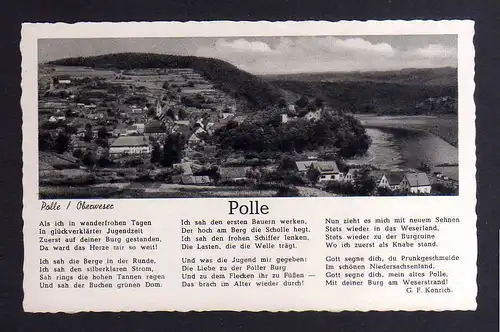 127291 AK Polle Oberweser Panorama Gedicht G. F. Konrich