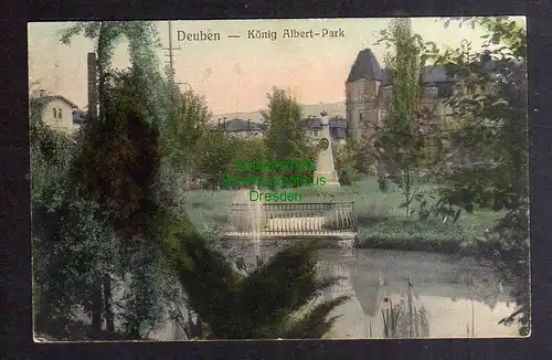 126948 AK Deuben 1909 König Albert Park
