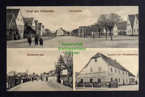 127039 AK Klitzschen Mockrehna Bahnhofstraße Gasthof zur Friedenseiche um 1910