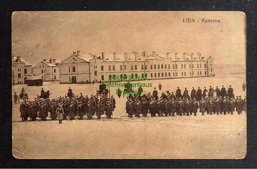 126647 AK Lida Kaserne Militär 1917 Feldpost
