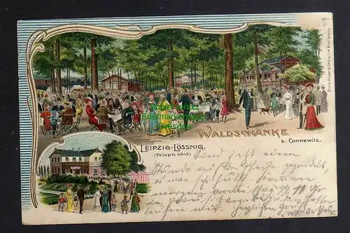 126417 AK Leipzig Lössnig Litho 1907 Gasthaus Waldschänke bei Connewitz