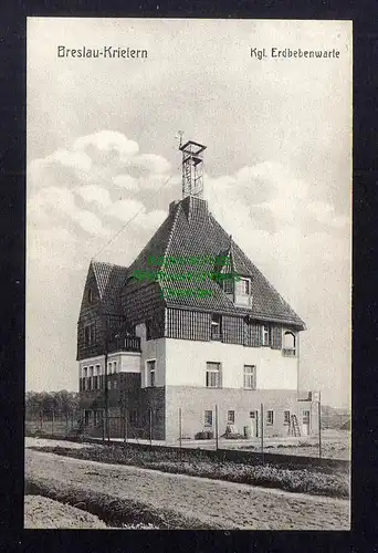 126626 AK Breslau Krietern um 1910 Erdbebenwarte seismological station selten