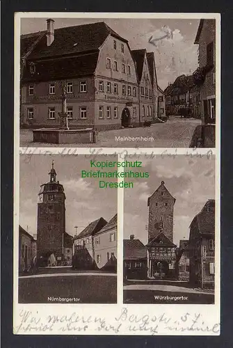 126084 AK Mainbernheim 1937 Brauerei Gasthaus Falken Nürnbergertor