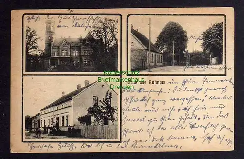 125208 AK Ruhnow Pommern um 1918 Schloss Straßenansichten