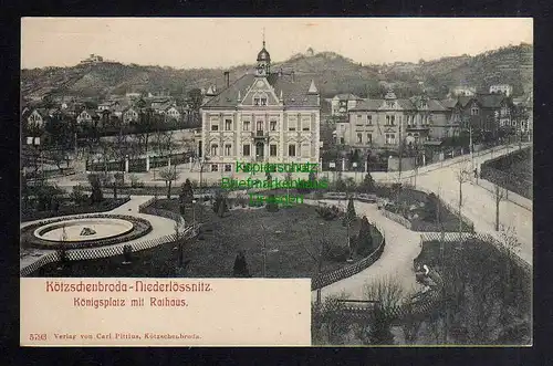 123537 AK Kötzschenbroda Niederlößnitz um 1910 Königsplatz mit Rathaus