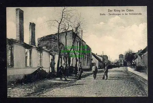 122972 AK Der Krieg im Osten Bialla Zerstörungen in der Kirchenstrasse 1918