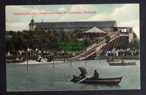 123159 AK Limbach Stadtpark 1908 Crystallpalast und Wasserrutschbahn