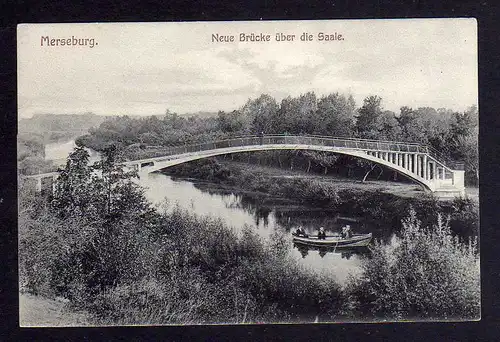 120648 AK Merseburg Neue Brücke über die Saale 1905 Spannbetonbrücke