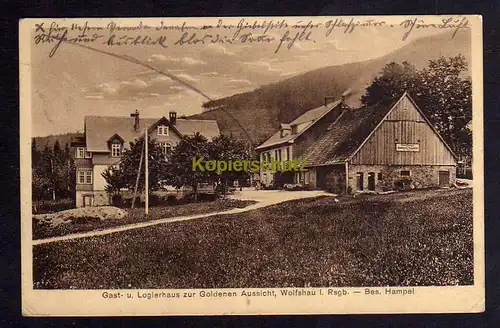 120117 AK Karpacz Krummhübel 1925 Gasthaus zur Goldenen Aussicht Wolfshau